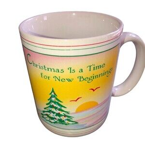 Christmas Holiday Coffee Tea Mug Cup New Beginnings